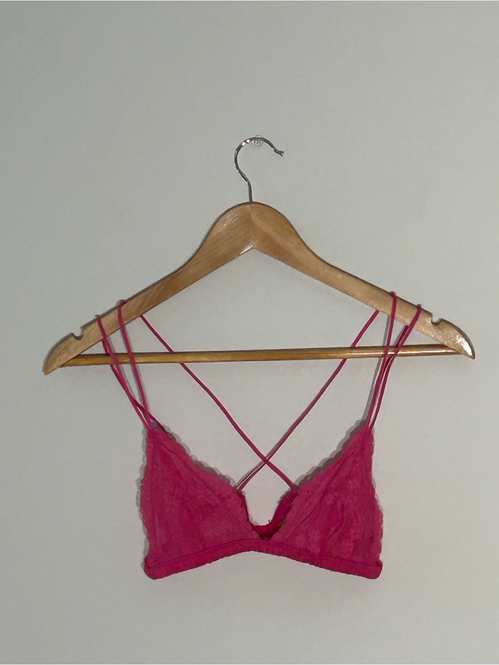 Urban Outfitters Hot Pink Lace Crisscross Bralette